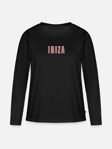 Ibiza - Frauen Premium Bio Langarmshirt - Schwarz