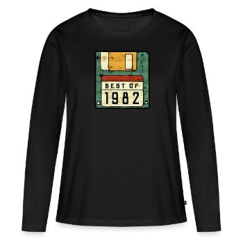 Chemise d'anniversaire Best Of 1982 - T-shirt manches longues Premium bio Femme - noir - Devant - Julia (174cm)