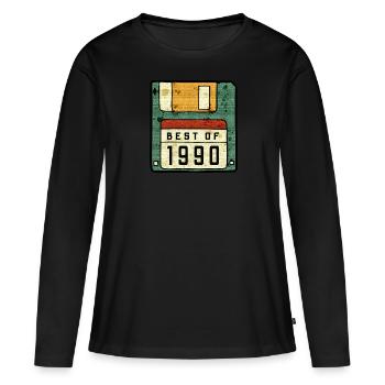 Le meilleur de l'idée de cadeau d'anniversaire de 1990 - T-shirt manches longues Premium bio Femme - noir - Devant - Julia (174cm)