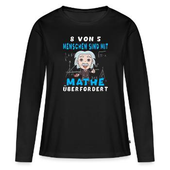 Idée cadeau professeur de maths mathématiques - T-shirt manches longues Premium bio Femme - noir - Devant - Julia (174cm)