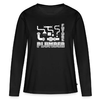 Klempner Zukünftiger Klempner - Frauen Premium Bio Langarmshirt - Schwarz - Vorne - Julia (174cm)