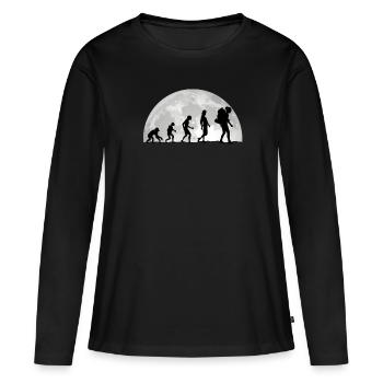 Evolution Wander Woman Im Mondlicht Geschenk - Frauen Premium Bio Langarmshirt - Schwarz - Vorne - Julia (174cm)