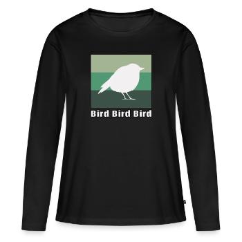 Oiseau oiseau oiseau - T-shirt manches longues Premium bio Femme - noir - Devant - Julia (174cm)