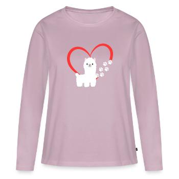 Cute alpaca baby heart - Women's Premium Organic Long Sleeve Shirt - dusky pink - Front - Julia (174cm)
