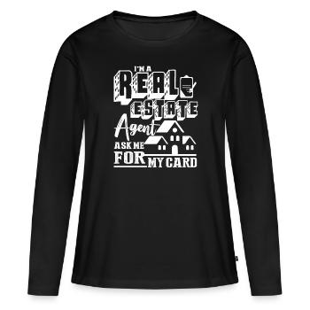 Agent immobilier Je suis un agent immobilier - T-shirt manches longues Premium bio Femme - noir - Devant - Julia (174cm)