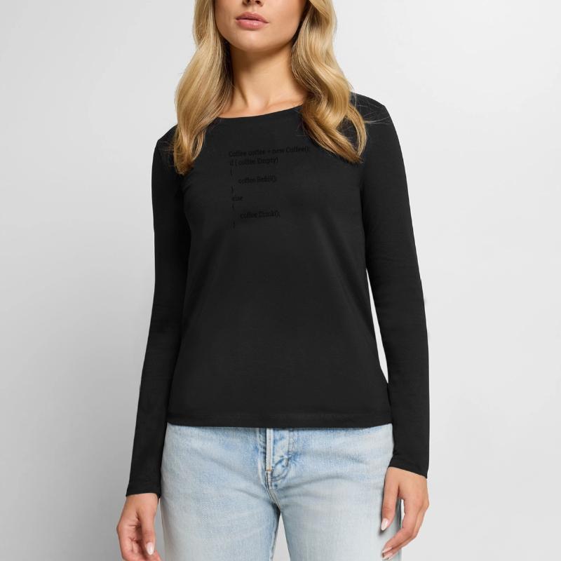 "Coffee and Code" | Programmierer, Programmer Frauen Premium Bio Langarmshirt
