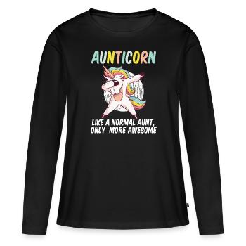 Aunticorn Like A Normal Aunt Only More Awesome - Women's Premium Organic Long Sleeve Shirt - black - Front - Julia (174cm)