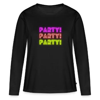 LA FÊTE ! LA FÊTE ! LA FÊTE ! - T-shirt manches longues Premium bio Femme - noir - Devant - Julia (174cm)