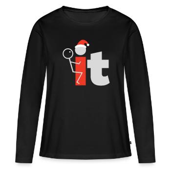 Ugly Christmas Fu .. it - T-shirt manches longues Premium bio Femme - noir - Devant - Julia (174cm)