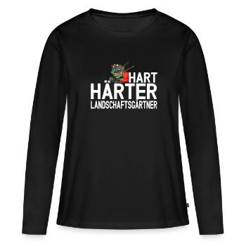 Hart Härter Landschaftsgärtner - Frauen Premium Bio Langarmshirt - Schwarz - Vorne - Julia (174cm)