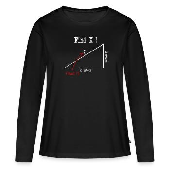 Math Math Meme Find X Found It Pythagore - T-shirt manches longues Premium bio Femme - noir - Devant - Julia (174cm)