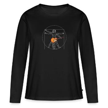 Da Vinci the Guitarist - Women's Premium Organic Long Sleeve Shirt - black - Front - Julia (174cm)