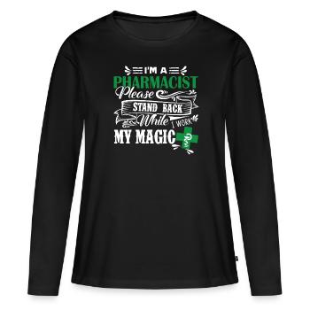 Apotheker Ich bin ein Apotheker - Frauen Premium Bio Langarmshirt - Schwarz - Vorne - Julia (174cm)