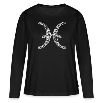 Poissons signe du zodiaque de l'horoscope du zodiaque - T-shirt manches longues Premium bio Femme - noir - Devant - Julia (174cm)
