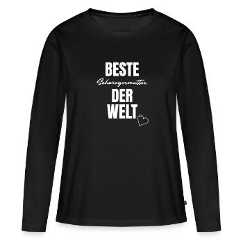 Meilleure belle-mère du monde - T-shirt manches longues Premium bio Femme - noir - Devant - Julia (174cm)