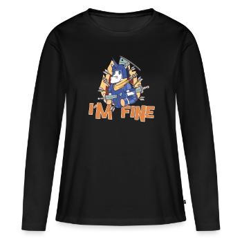 Chevalier - T-shirt manches longues Premium bio Femme - noir - Devant - Julia (174cm)