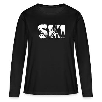 ski - T-shirt manches longues Premium bio Femme - noir - Devant - Julia (174cm)