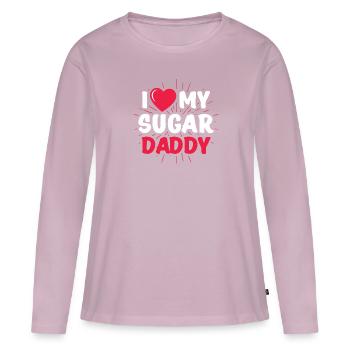 I Love My Sugar Daddy Dirty Sexy Kink BDSM Fetish - T-shirt manches longues Premium bio Femme - rose poudré - Devant - Julia (174cm)
