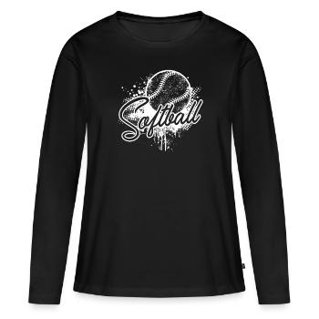 Softball Love Softball - T-shirt manches longues Premium bio Femme - noir - Devant - Julia (174cm)