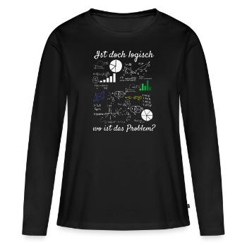 Mathematik Algebra Lehrer Studium Abitur Sprüche - Frauen Premium Bio Langarmshirt - Schwarz - Vorne - Julia (174cm)