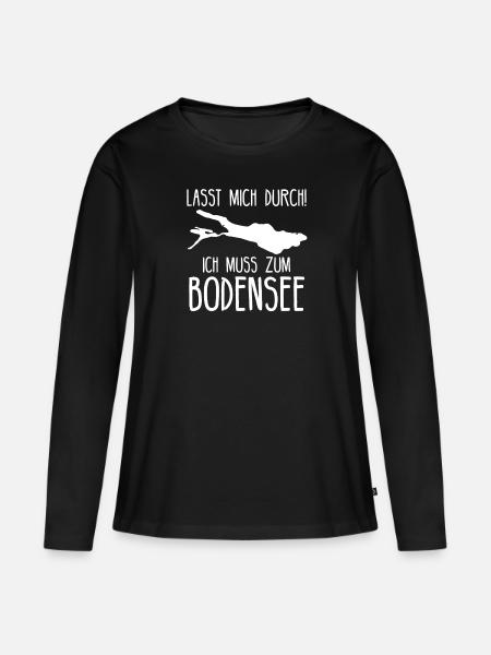 Bodensee See Kontanz Süddeutschland Geschenkidee - Frauen Premium Bio Langarmshirt - Schwarz