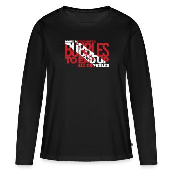 Cadeau de plongée sous-marine Drapeau de plongée à bulles sous-marines - T-shirt manches longues Premium bio Femme - noir - Devant - Julia (174cm)