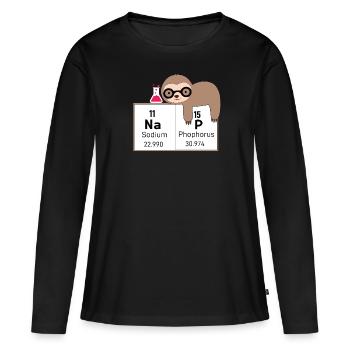 Chemisches Faultier - Frauen Premium Bio Langarmshirt - Schwarz - Vorne - Julia (174cm)