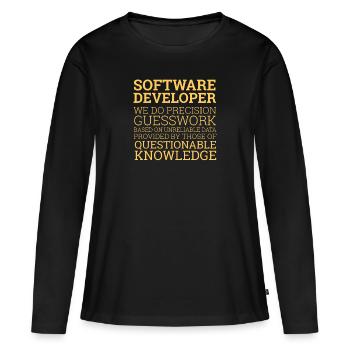 "Software Developer" | Programmer - Women's Premium Organic Long Sleeve Shirt - black - Front - Julia (174cm)