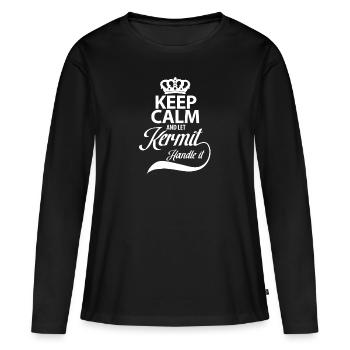 keep Calm and let Kermit Handle it - T-shirt manches longues Premium bio Femme - noir - Devant - Julia (174cm)