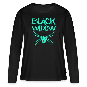 Black Widow Schwarze Witwe Spinne - Frauen Premium Bio Langarmshirt - Schwarz - Vorne - Julia (174cm)