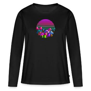 Champignon Champignon Accepté Défi Cache-cache - T-shirt manches longues Premium bio Femme - noir - Devant - Julia (174cm)