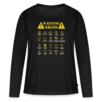 Driving Warning Signs ... Mechanic - Women's Premium Organic Long Sleeve Shirt - black - Front - Julia (174cm)