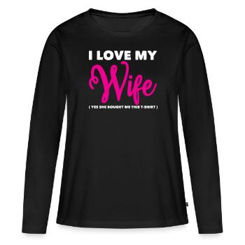 Ehemann Liebesfrau - Frauen Premium Bio Langarmshirt - Schwarz - Vorne - Julia (174cm)