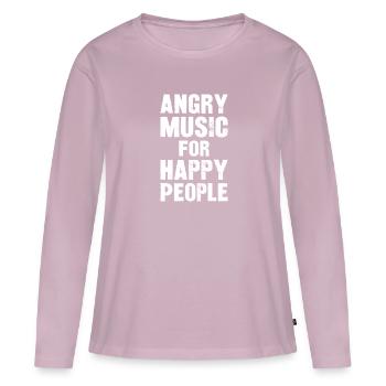 Musique en colère pour les gens heureux - T-shirt manches longues Premium bio Femme - rose poudré - Devant - Julia (174cm)