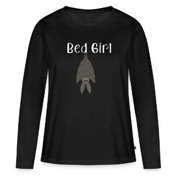 Pyjama pyjama pyjama chauve-souris Bedgirl - T-shirt manches longues Premium bio Femme - noir - Devant - Julia (174cm)