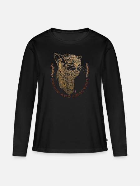 Panther – Stolz und anmutig - Frauen Premium Bio Langarmshirt - Schwarz
