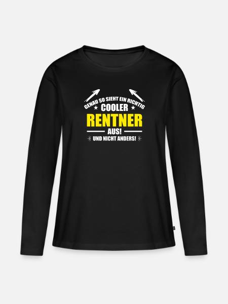 So sieht ein richtig cooler Rentner aus - Frauen Premium Bio Langarmshirt - Schwarz