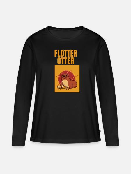 Flotter Otter - Frauen Premium Bio Langarmshirt - Schwarz