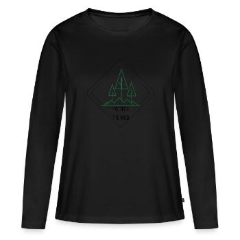 Amoureux de la nature Waldfreund Wanderbursche - T-shirt manches longues Premium bio Femme - noir - Devant - Julia (174cm)