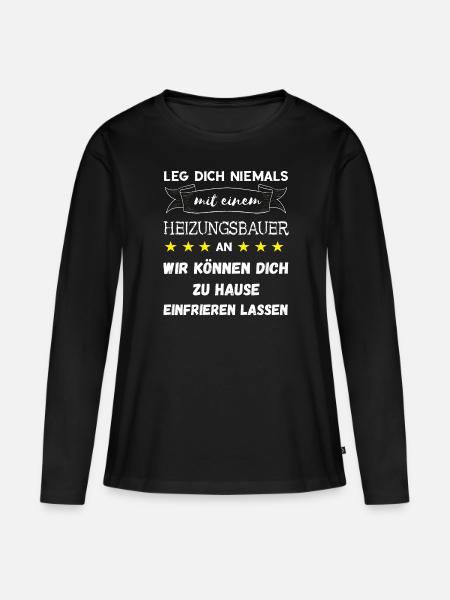 Heizungsbauer Anlagenmechaniker Sanitär Geschenke - Frauen Premium Bio Langarmshirt - Schwarz