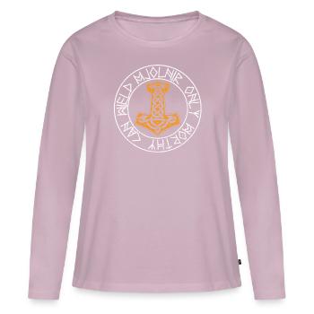 Mjolnir Hammer Thor - Vrouwen Premium Bio shirt met lange mouwen - oudroze - Voor - Julia (174cm)