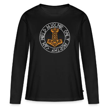 Marteau Mjolnir Thor - T-shirt manches longues Premium bio Femme - noir - Devant - Julia (174cm)