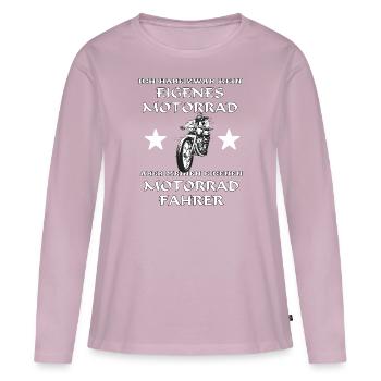 Mein eigener Motorradfahrer - Frauen Premium Bio Langarmshirt - Altrosa - Vorne - Julia (174cm)