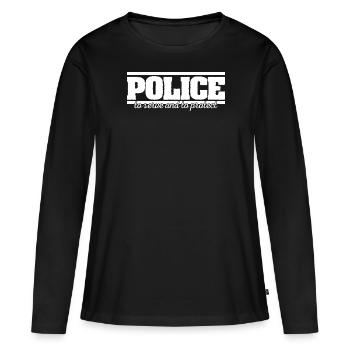 police - T-shirt manches longues Premium bio Femme - noir - Devant - Julia (174cm)