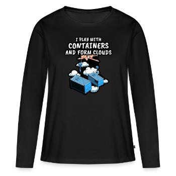 Devops Gag Cadeaux - T-shirt manches longues Premium bio Femme - noir - Devant - Julia (174cm)