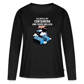 Cadeau pour les programmeurs - T-shirt manches longues Premium bio Femme - noir - Devant - Julia (174cm)