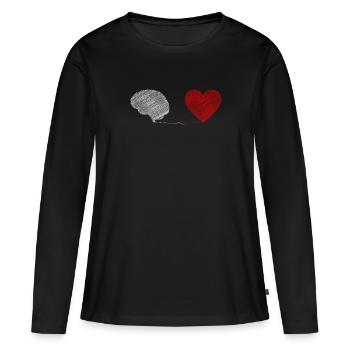 Heart vs Brain Mind Soul - Psychologie de l’amour - - T-shirt manches longues Premium bio Femme - noir - Devant - Julia (174cm)