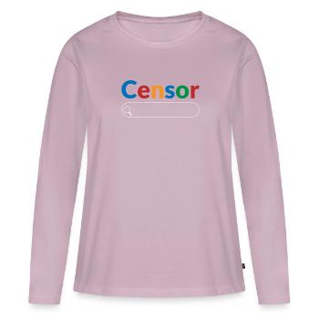 Censure des moteurs de recherche Big Tech Censor - T-shirt manches longues Premium bio Femme - rose poudré - Devant - Julia (174cm)