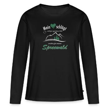 Spreewald Brandenburg Wald Wandern Geschenkidee - Frauen Premium Bio Langarmshirt - Schwarz - Vorne - Julia (174cm)
