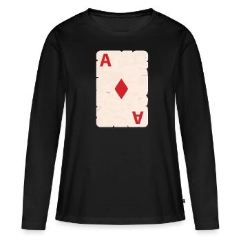 Poker Poker Joueur de Poker Cadeau De Caro Ass - T-shirt manches longues Premium bio Femme - noir - Devant - Julia (174cm)